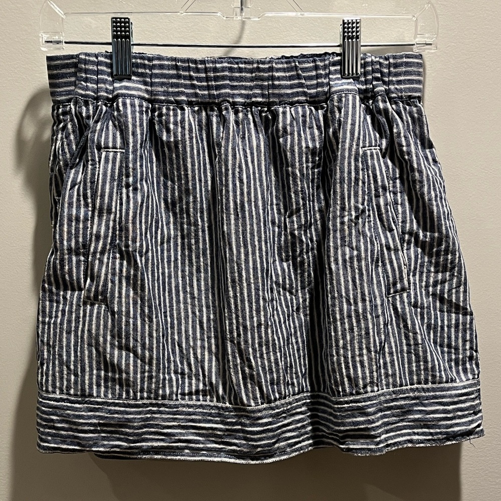 NWOT J. Crew Blue/White Striped Mini Skirt, XS